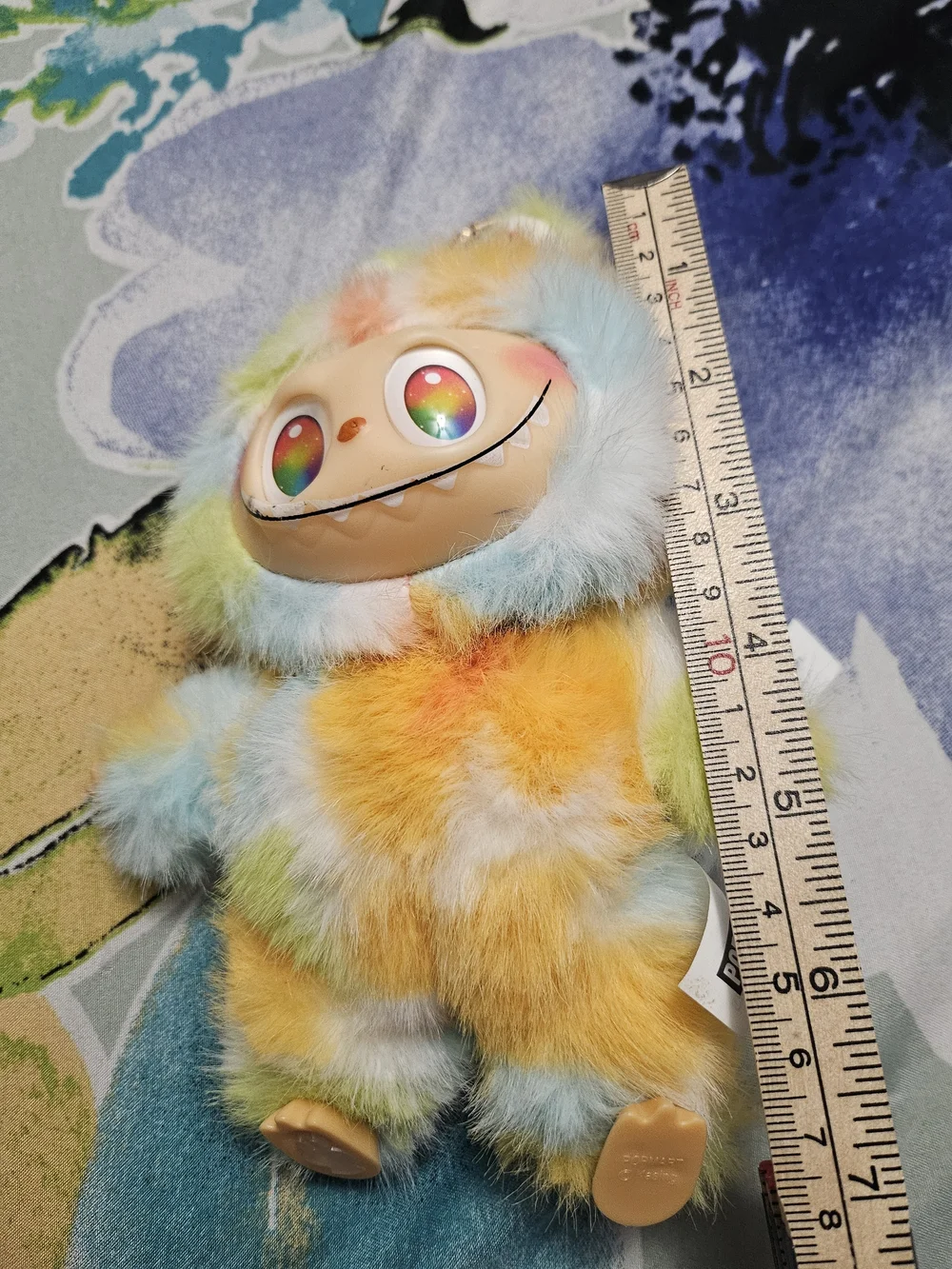 Labubu Plush Rainbow Monster Keychain for Small Pets - Multicolor